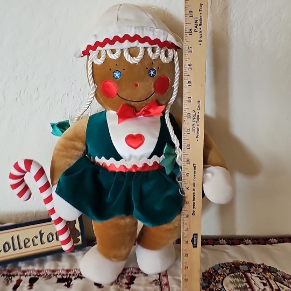 Vintage 1990 Target Gingerbread Plush Girl Doll with Candy Cane large 19 inches - Picture 10 of 12